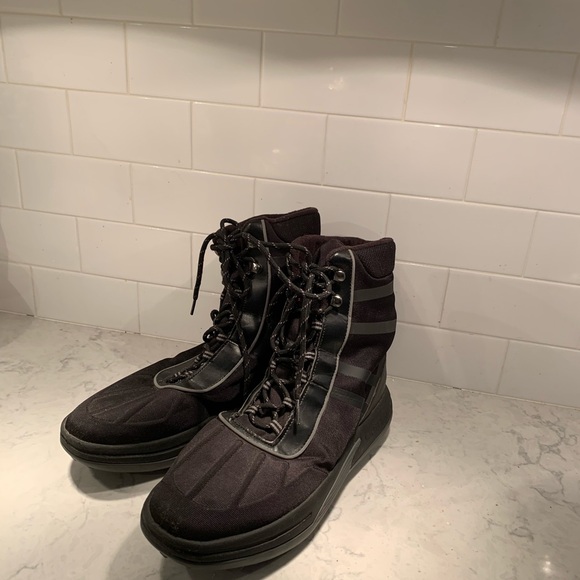 Mens work boots black with silver detail size 11d Lands End - Picture 4 of 5